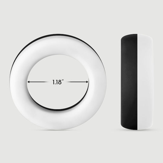 Forto F-19 2 Tone Silicone Cock Ring White Black