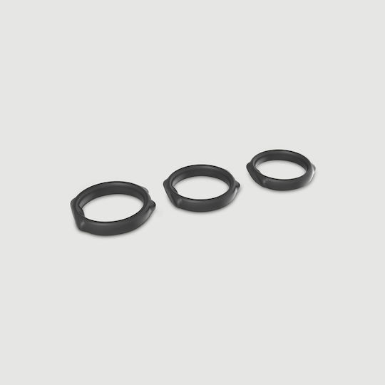Σετ 3 Δαχτυλίδια Πέους Σιλικόνης Cat Ears 3 Silicone Cock Ring Set Μαύρο