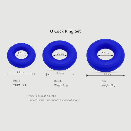 Δαχτυλίδι Πέους Εύκαμπτη Σιλικόνη Highway Rush Liquid Silicone Flexible Cock Ring Large 61 Mm Μπλε
