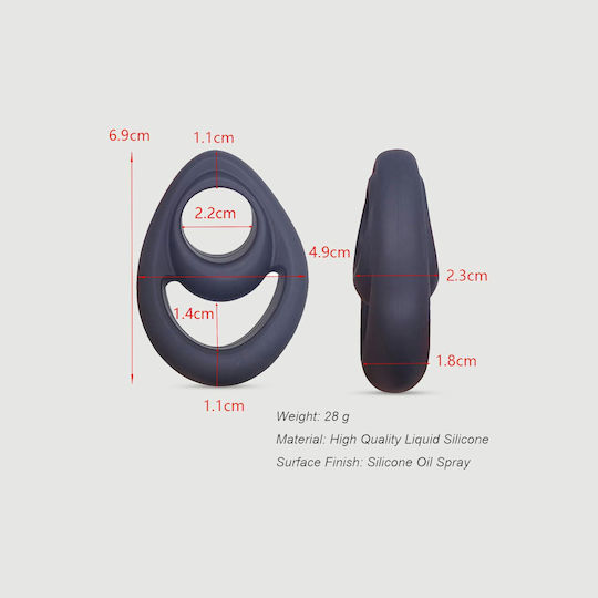 Εύκαμπτο Δαχτυλίδι Πέους Σιλικόνης Flexible Smiley Liquid Silicone Cock Ring Μαύρο
