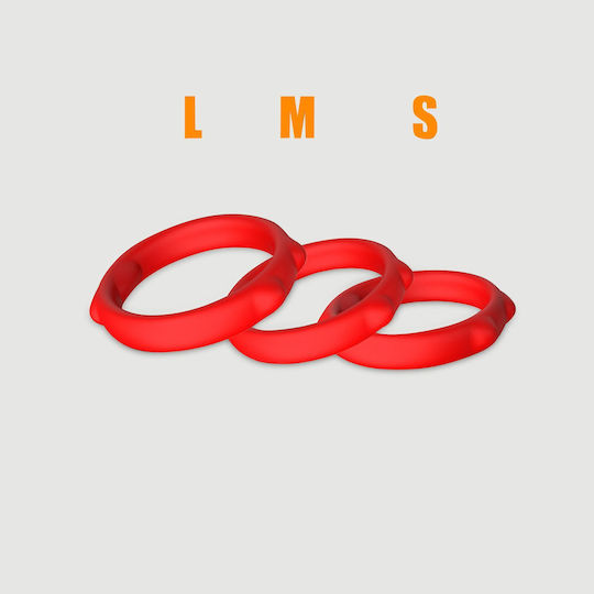 Σετ 3 Δαχτυλίδια Πέους Σιλικόνης Cat Ears 3 Silicone Cock Ring Set Κόκκινο