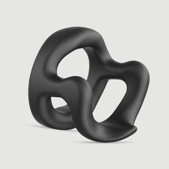 H Shaped Soft Silicone Cock Ring Black
