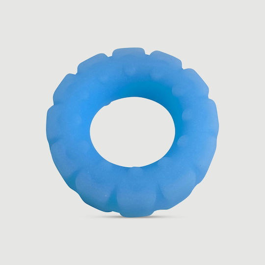Φωσφοριζέ Δαχτυλίδι Πέους Σιλικόνης Truck Tyre Liquid Silicone Glow In Dark Cock Ring Μπλε