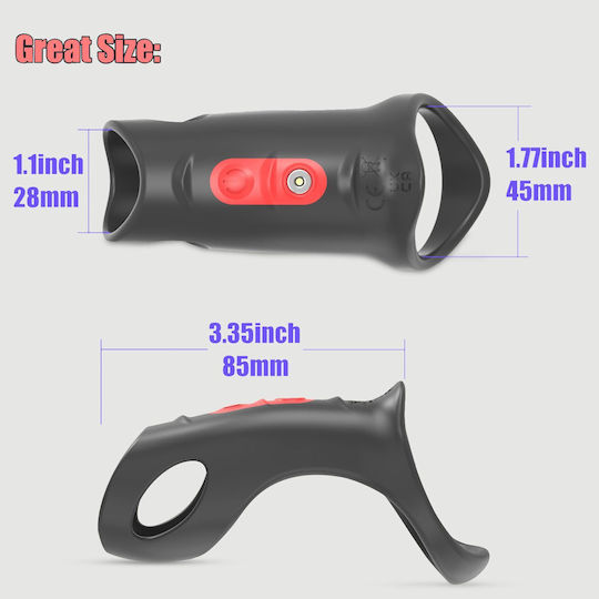 Husă Vibrantă Pentru Penis Din Silicon Inel Pentru Testicule Skull Cat Silicon Moale Vibrant Inele Pentru Penis Negru