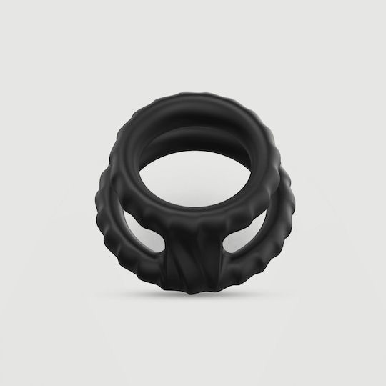 Διπλό Δαχτυλίδι Πέους Σιλικόνης Tyre Silicone Double Cock Ring Μαύρο