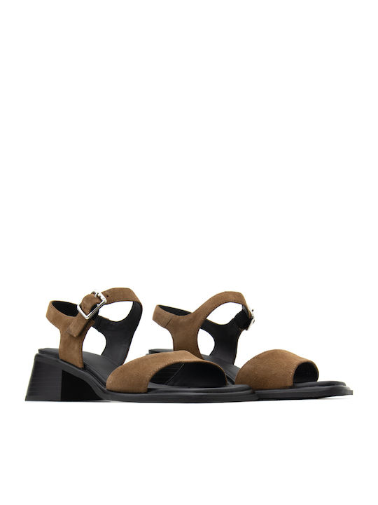 Ines Suede Sandals Brown