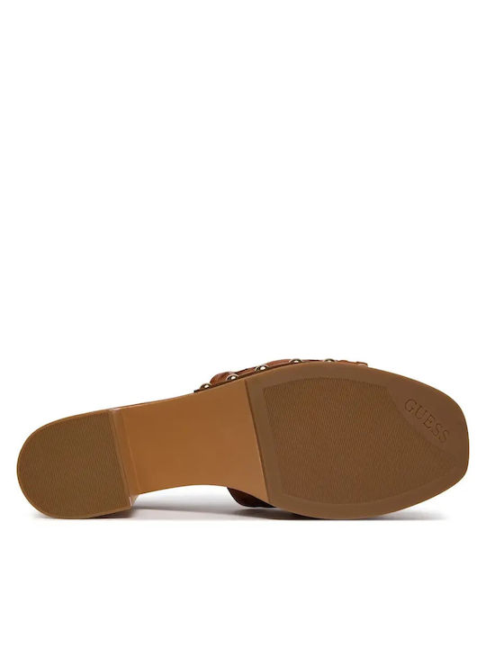 Mules With Chunky High Heel In Brown Colour