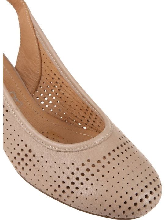 Leather Heels Beige