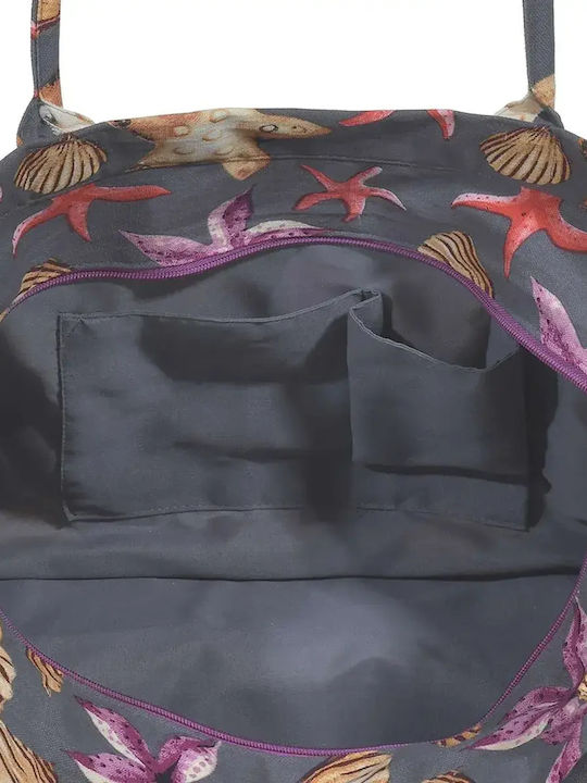 Ble Resort Collection Υφασμάτινη Τσάντα Θαλάσσης Γκρι