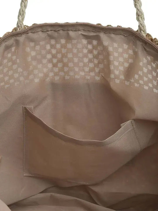 Ble Resort Collection Ψάθινη Τσάντα Θαλάσσης Εκρού