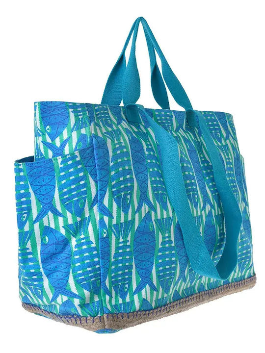 Ble Resort Collection Fabric Beach Bag Blue