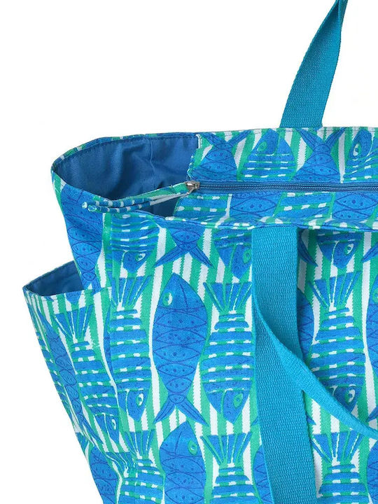 Ble Resort Collection Blue Fabric Beach Bag