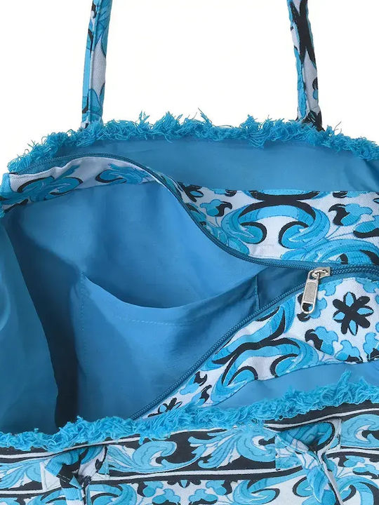 Ble Resort Collection Υφασμάτινη Τσάντα Θαλάσσης Τιρκουάζ