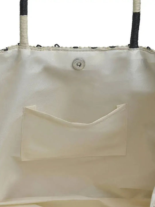 Ble Resort Collection Wicker Beach Bag Ecru