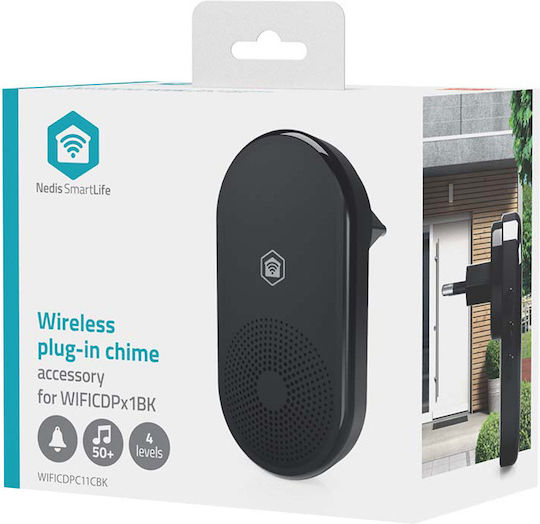Nedis Rf 433 Mhz Smartlife Wireless Doorbell 55 Melodies Adjustable Volume Black