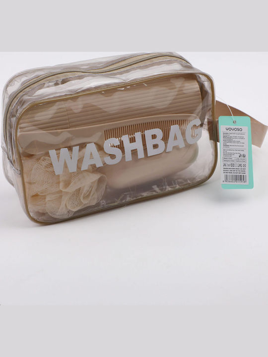 Rose Gold Toiletry Bags Handle Set 5 Pieces