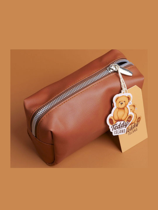 Τσάντα Καλλυντικών Teddy Island Series Pillow Καφέ