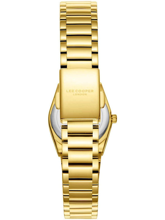Lee Cooper Bracelet Γυναικείο Ρολόι Μπαταρίας με Χρυσό Μεταλλικό Μπρασελέ