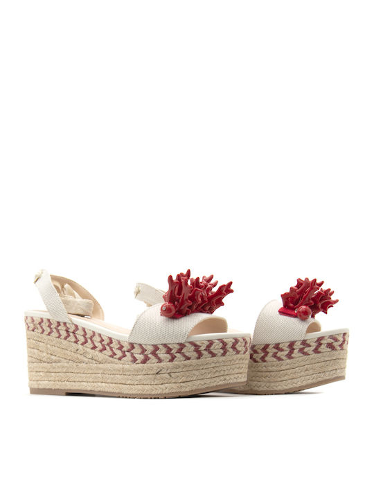 Women's Summer Platforms In Red Espadrille Style
