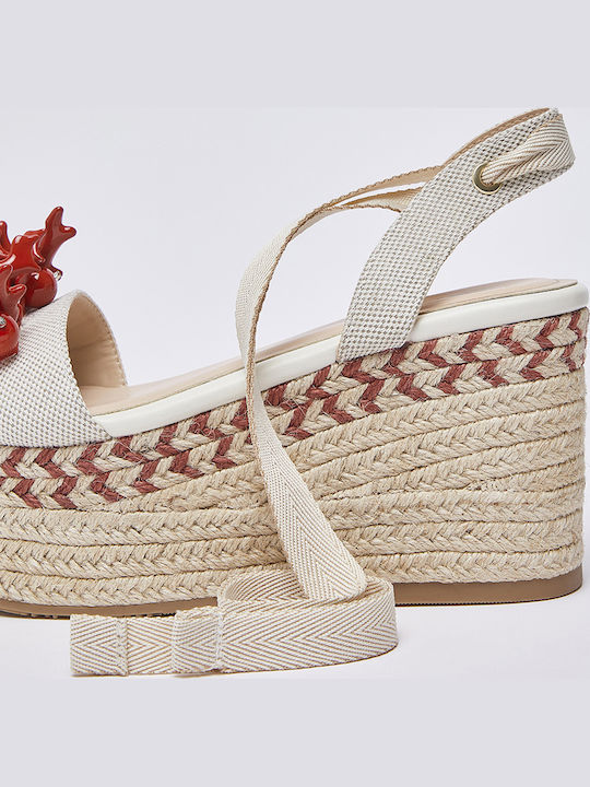 Women's Summer Platforms In Red Espadrille Style