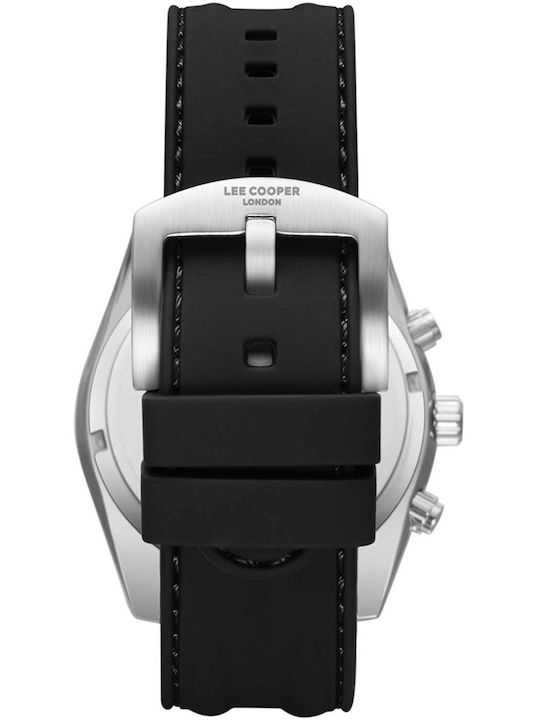 Lee Cooper Dual Time Men's Battery Watch with Black Rubber Strap