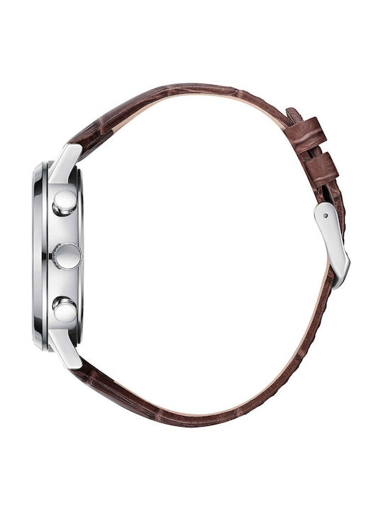 Lee Cooper Dual Time Men's Watch 42mm Battery with Brown Leather Strap
