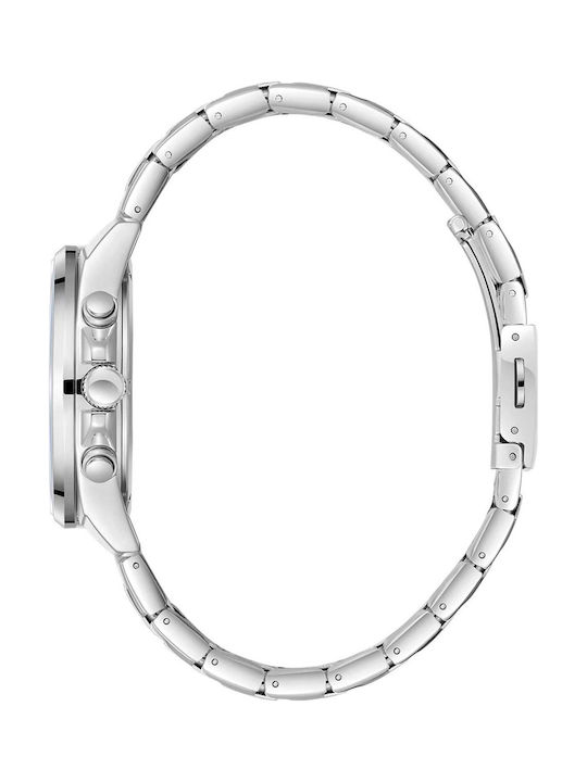 Lee Cooper Dual Time Men's Watch 42mm Battery With Silver Metal Bracelet