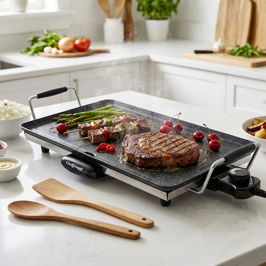 Cheffinger Electric Griddle Non-stick Surface Insulated Handles Black