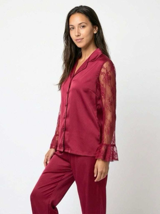Cootaiya Summer Women's Pyjama Set Burgundy
