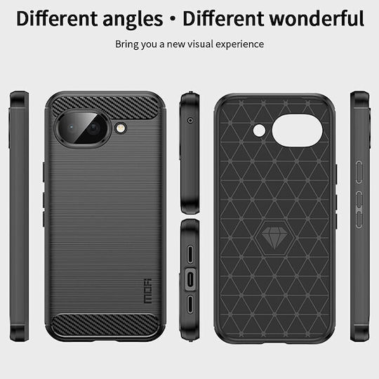 Mofi Brushed Carbon Silicone Blue Back Cover Google Pixel 10a