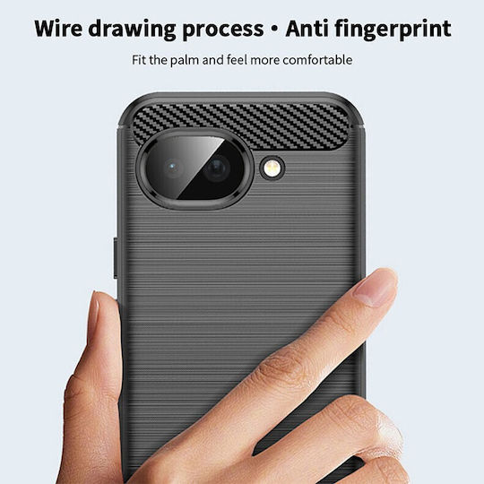Mofi Brushed Carbon Silicone Black Back Cover (Google Pixel 10a)