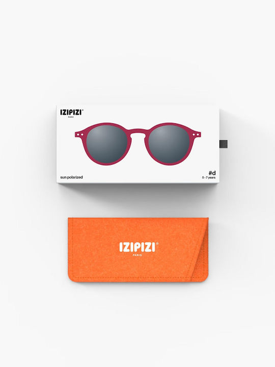 Izipizi #d Οβάλ Παιδικά Γυαλιά Ηλίου με Polarized Φακό Κόκκινα για 5-7 Ετών