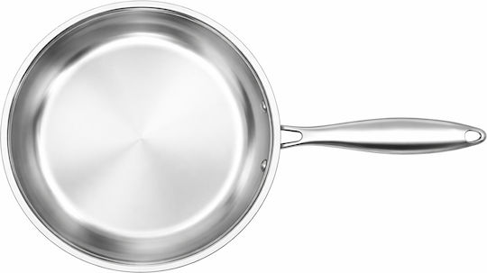 Cheffinger 24 Cm Frying Pan Compatible All Heat Sources Induction In Stainless Steel Silver