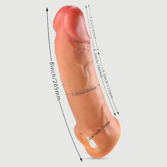 Realistisches Penis-Kleid aus Weicher Silikon 20,5 Cm Real Deal Soft Silicone Realistische Penis-Verlängerung Natürlich