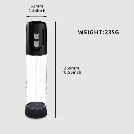 Electric Penis Pump 2 Speeds Sexopolis Male Automatic 2 Function Enhancer Penis Pump Transparent