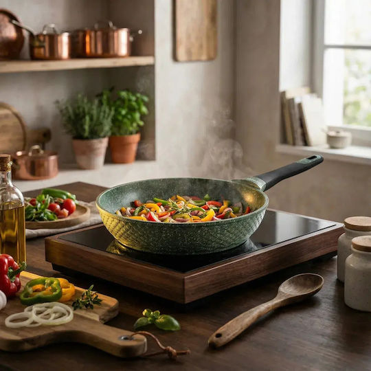 KönigHOFFER Green Husk Aluminum Pan with Stone Interior Coating 28cm