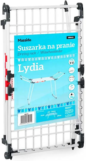 Smartic Lydia Πτυσσόμενη Απλώστρα Δαπέδου Μεταλλική με Μήκος Απλώματος 27m