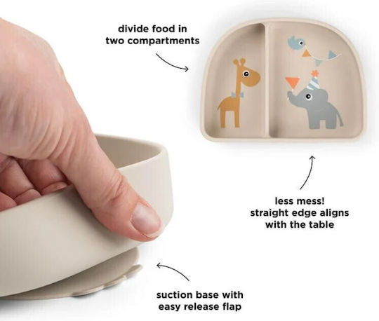 Done by Deer Children's Food Bowl Made of Beige Silicone