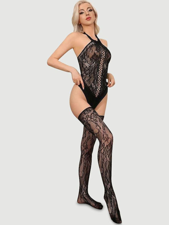 Ολόσωμο Καλσόν Nora 2 Piece Sexy Fishnet Bodystocking Μαύρο