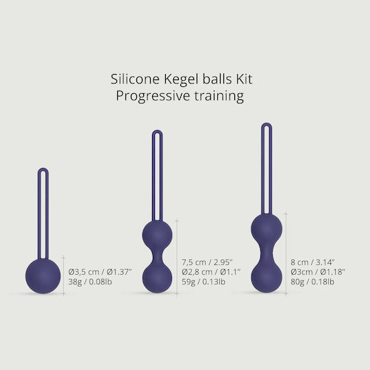 Σετ Κολπικές Μπάλες Per'fit Silicone Kegel Ball Set Μπλε