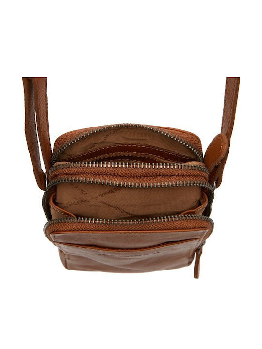 Leather Men's Shoulder / Crossbody Bag Tabac Brown