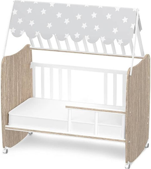 Lorelli Polymorphe Babybett Stars Weiß mit Räder