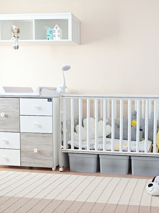 Lorelli Stars White Baby Crib with Wheels