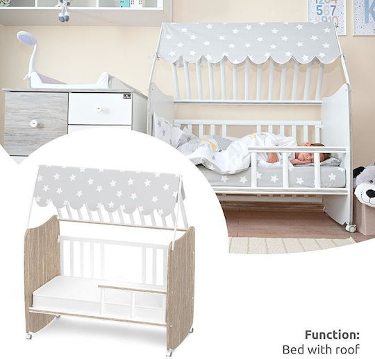 Lorelli Polymorphe Babybett Stars Weiß mit Räder