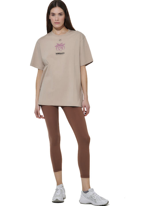 Damen Lang Leggings Braun