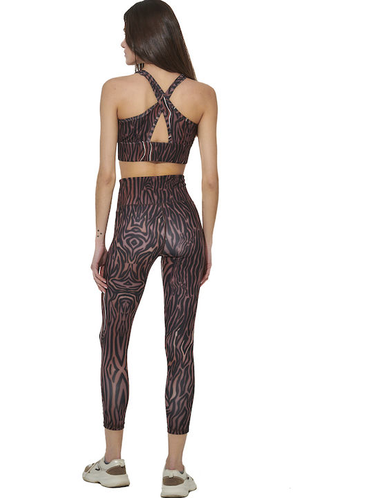 Γυναικείο Cropped Κολάν GOLD ZEBRA