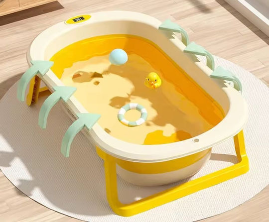 Little Mom Cadă Pliabilă Pentru Bebeluși cu Termometru Galbenă