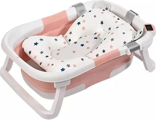 Little Mom Cadă Pliabilă pentru Bebeluși cu Termometru Roz
