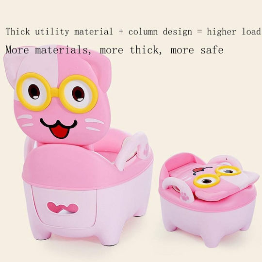 Little Mom Potty Toilet with Lid Pink