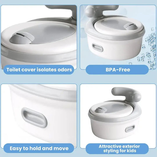 Little Mom Potties Toilet with Lid Gray